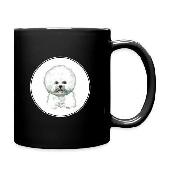 Bichon Frise Dog Aquarelle Illustration - Mug uni - noir - Droite