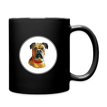 Perro de Presa Mallorquinischer Hund Aquarell illustrat - Tasse einfarbig - Schwarz - Rechts