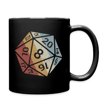 20-sided Cube Retro Style Vintage - Full Colour Mug - black - Right