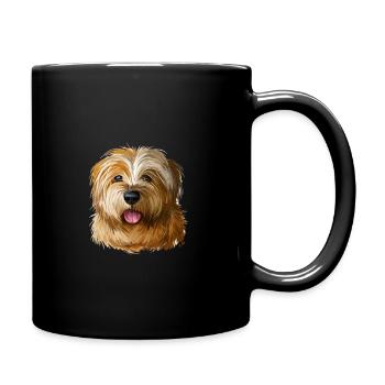 Norfolk Terrier Dog Watercolor Sketch Illustration - Full Colour Mug - black - Right