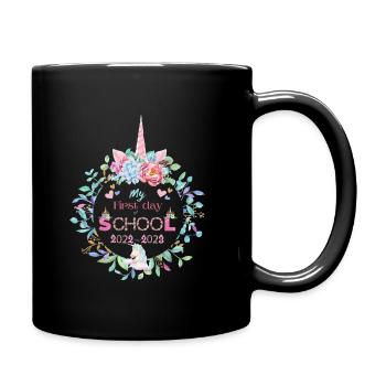 Mein erster Schultag Einhornbekleidung - Tasse einfarbig - Schwarz - Rechts
