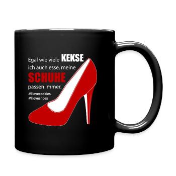 Der Schuh passt perfekt - Tasse einfarbig - Schwarz - Rechts