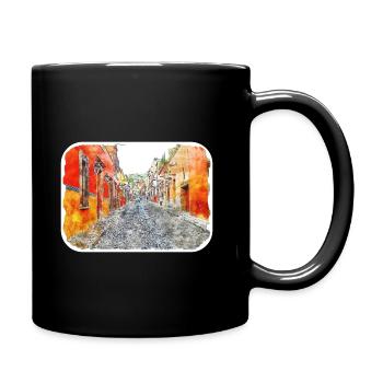San Miguel De Allende Mexico Watercolor Drawing - Full Colour Mug - black - Right
