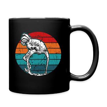 Funny Cute Vintage Retro Ostrich - Tasse einfarbig - Schwarz - Rechts