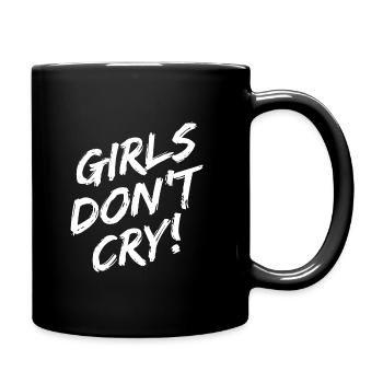 Girls Don't Cry! White design - Full Colour Mug - black - Right