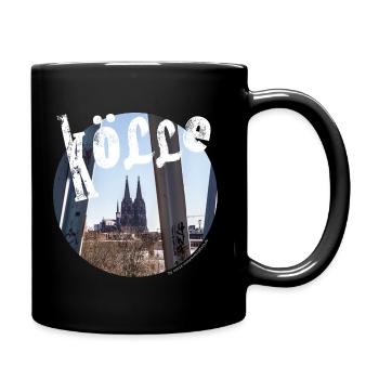 Köln-Shirt mit Dom - Tasse einfarbig - Schwarz - Rechts