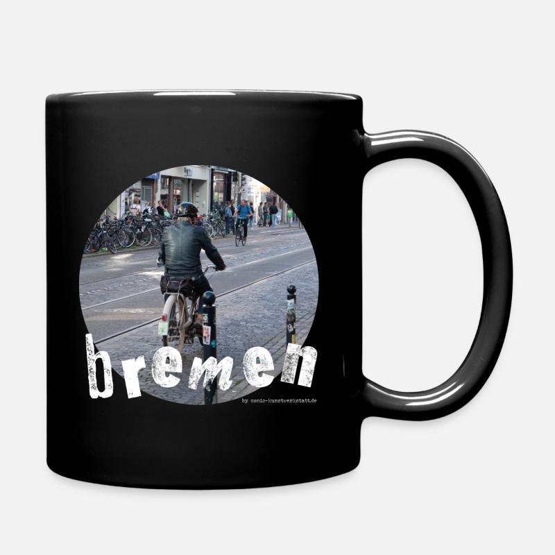 Bremen-Shirt ""Viertel" - Tasse einfarbig - Schwarz