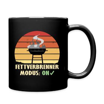 Grillmeister und Fettverbrenner Modus an - Tasse einfarbig - Schwarz - Rechts