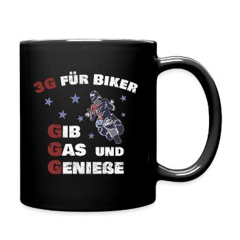 3G Regel für Biker Lifestyle Motorradfahrer - Tasse einfarbig - Schwarz - Rechts