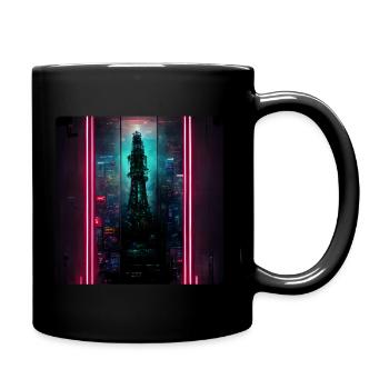 Futuristic Neonlights - Tasse einfarbig - Schwarz - Rechts