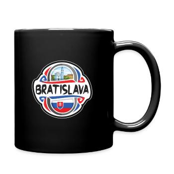 Bratislava Slovakia Flag Travel Souvenir Badge Sta - Full Colour Mug - black - Right