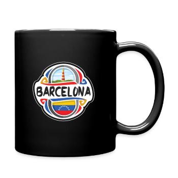 Barcelona Venezuela Flag Travel Souvenir Badge Sta - Full Colour Mug - black - Right