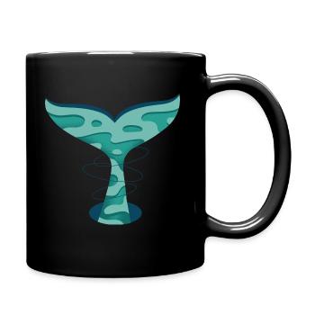 Whale Tail - Tasse einfarbig - Schwarz - Rechts