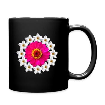 Zinnie Fleur Motif Floral Fleur Zinnia Florale - Mug uni - noir - Droite