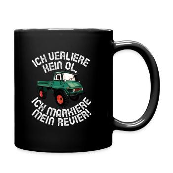 Ich verliere kein Öl - Unimog - Offroad - Oldtimer - Tasse einfarbig - Schwarz - Rechts