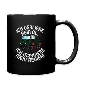 Ich verliere kein Öl - Unimog - Offroad - Oldtimer - Tasse einfarbig - Schwarz - Rechts