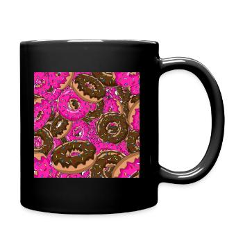 Donuts Explosion - Tasse einfarbig - Schwarz - Rechts