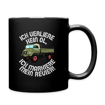 Ich verliere kein Öl - Unimog - Offroad - Oldtimer - Tasse einfarbig - Schwarz - Rechts