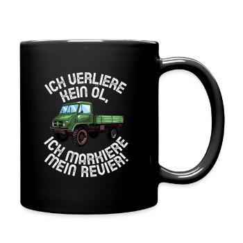 Ich verliere kein Öl - Unimog - Offroad - Oldtimer - Tasse einfarbig - Schwarz - Rechts