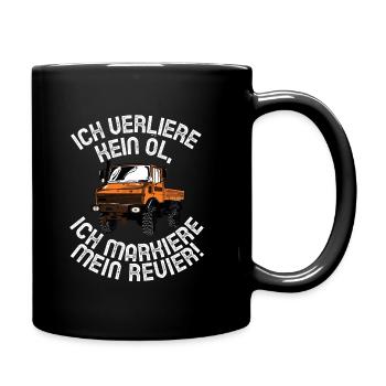 Ich verliere kein Öl - Unimog - Offroad - Oldtimer - Tasse einfarbig - Schwarz - Rechts