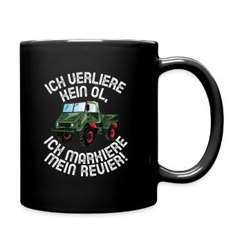 Ich verliere kein Öl - Unimog - Offroad - Oldtimer - Tasse einfarbig - Schwarz - Rechts