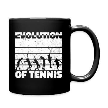 Evolution of Tennis Sport Spieler Tennisspieler - Tasse einfarbig - Schwarz - Rechts