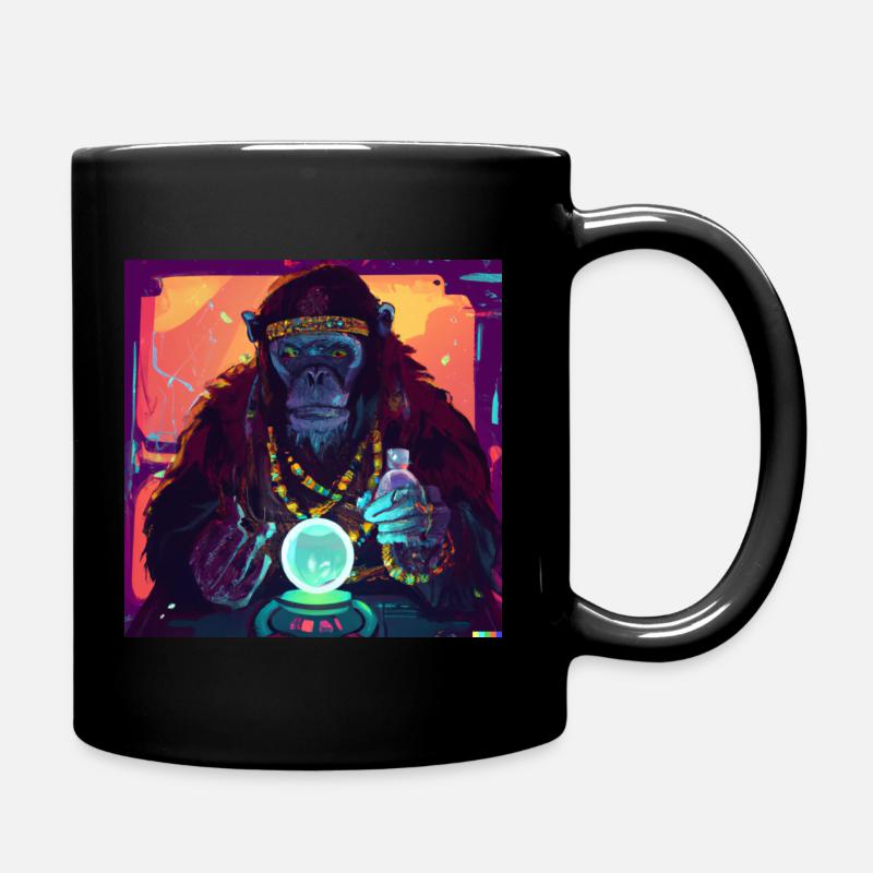 Wahrsager Affe - Tasse einfarbig - Schwarz