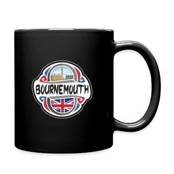 Bournemouth Royaume-Uni Drapeau du Royaume-Uni Souvenir de voyage - Mug uni - noir - Droite