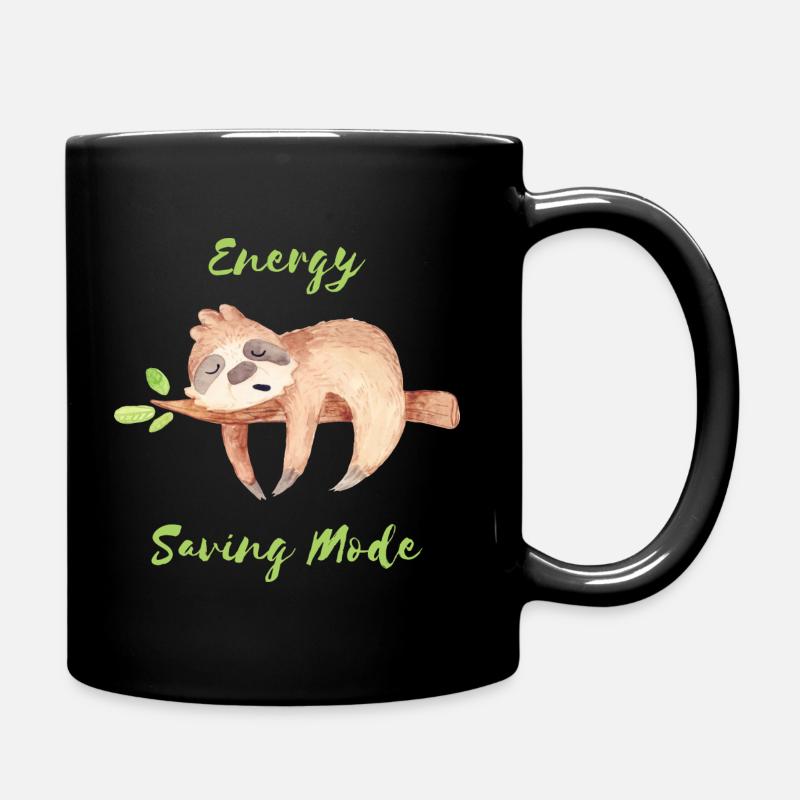 Funny sloth design - Full Colour Mug - black