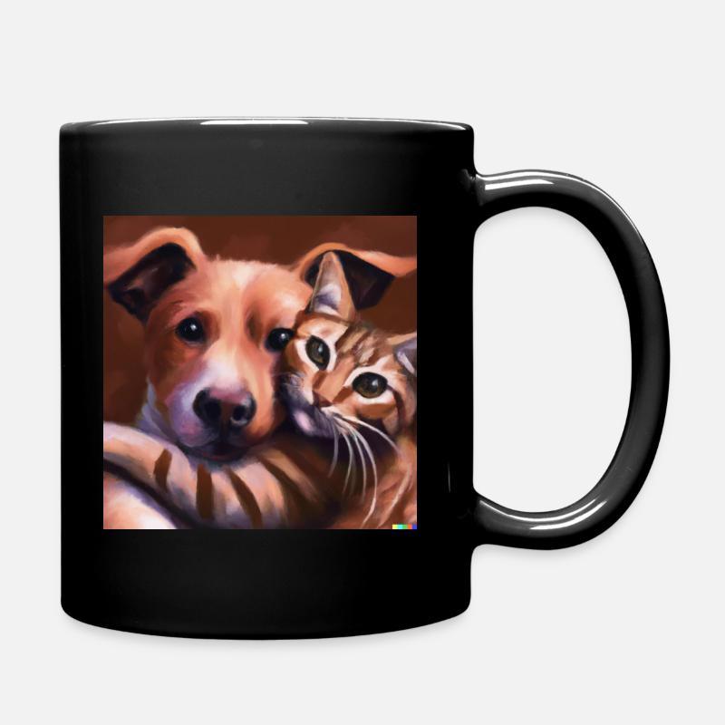 Katzen - Tasse einfarbig - Schwarz