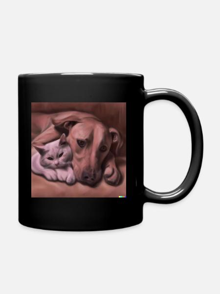 Katzen - Tasse einfarbig - Schwarz