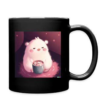 Fluffiges Tiechen - Tasse einfarbig - Schwarz - Rechts