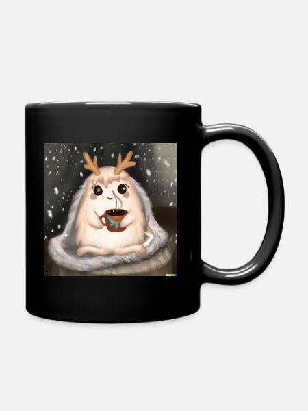 Fluffiges Tierchen - Tasse einfarbig - Schwarz
