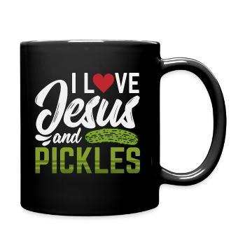 I Love Jesus And Pickles - Tasse einfarbig - Schwarz - Rechts