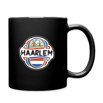 Haarlem Netherlands Flag Travel Souvenir Badge Sta - Full Colour Mug - black - Right
