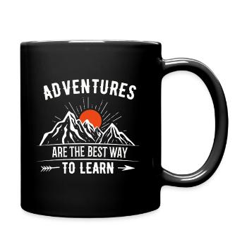 Abenteuer Lernen Wandern - Tasse einfarbig - Schwarz - Rechts