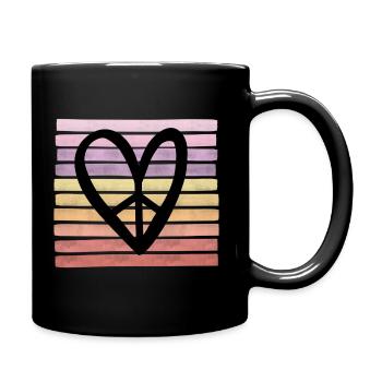 Love and Peace - Tasse einfarbig - Schwarz - Rechts