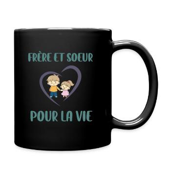 frère et sœur pour la vie - Mug uni - noir - Droite