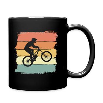 Vélo rétro vintage. VTT de descente - Mug uni - noir - Droite
