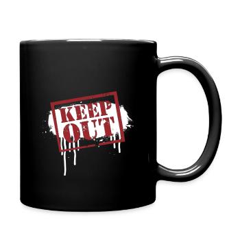 keep out - Tasse einfarbig - Schwarz - Rechts