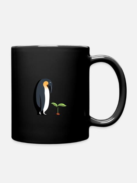 Pingouin avec plante - Mug uni - noir