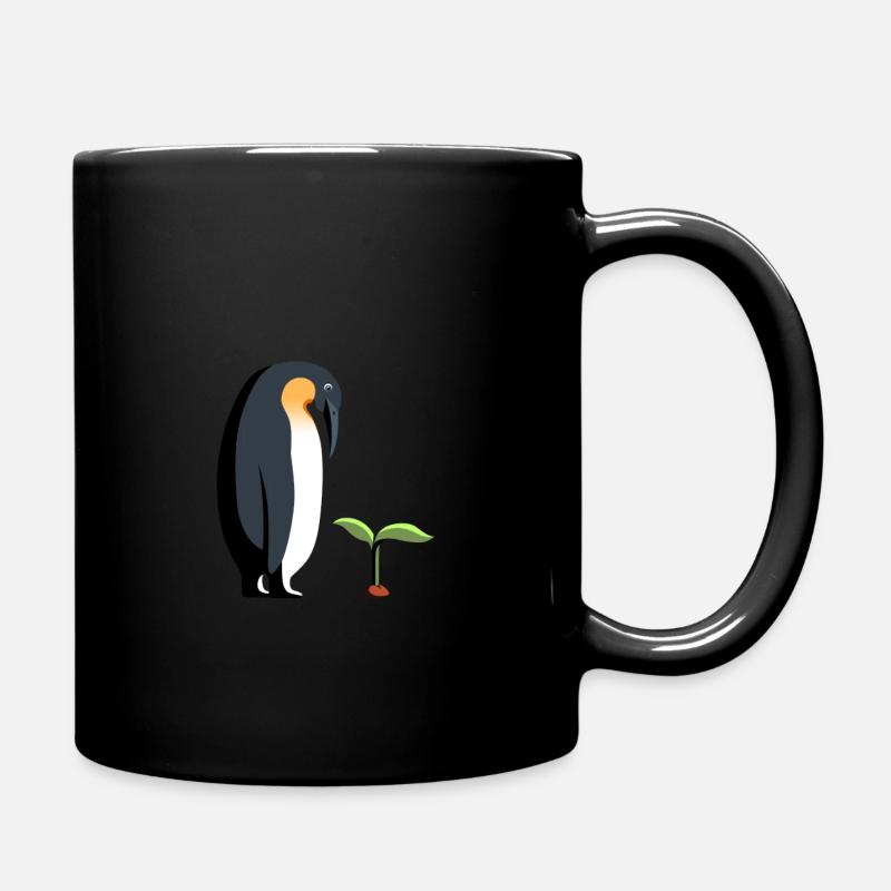 Pingouin avec plante - Mug uni - noir