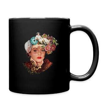 Vintage Flower Girl - Full Colour Mug - black - Right
