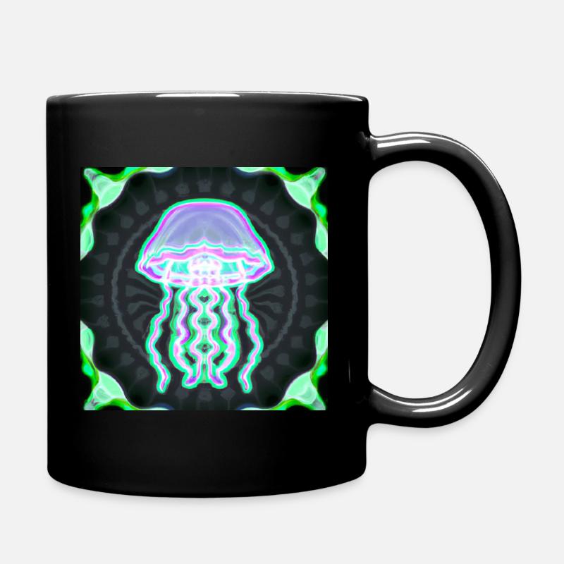 Psychedelic Jellyfish 1 - Tasse einfarbig - Schwarz