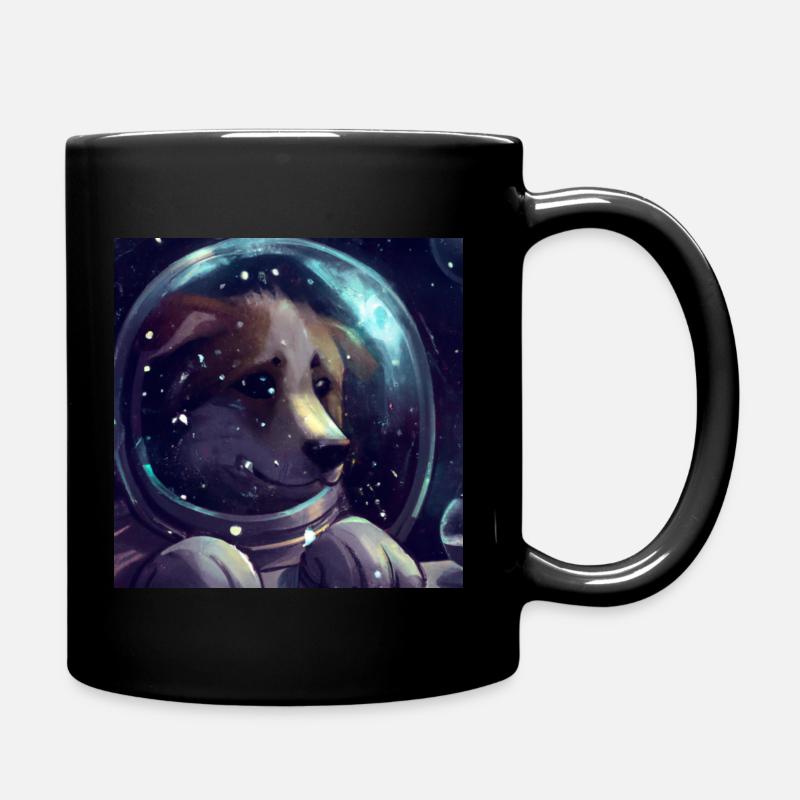 Dog Astronaut - Full Colour Mug - black
