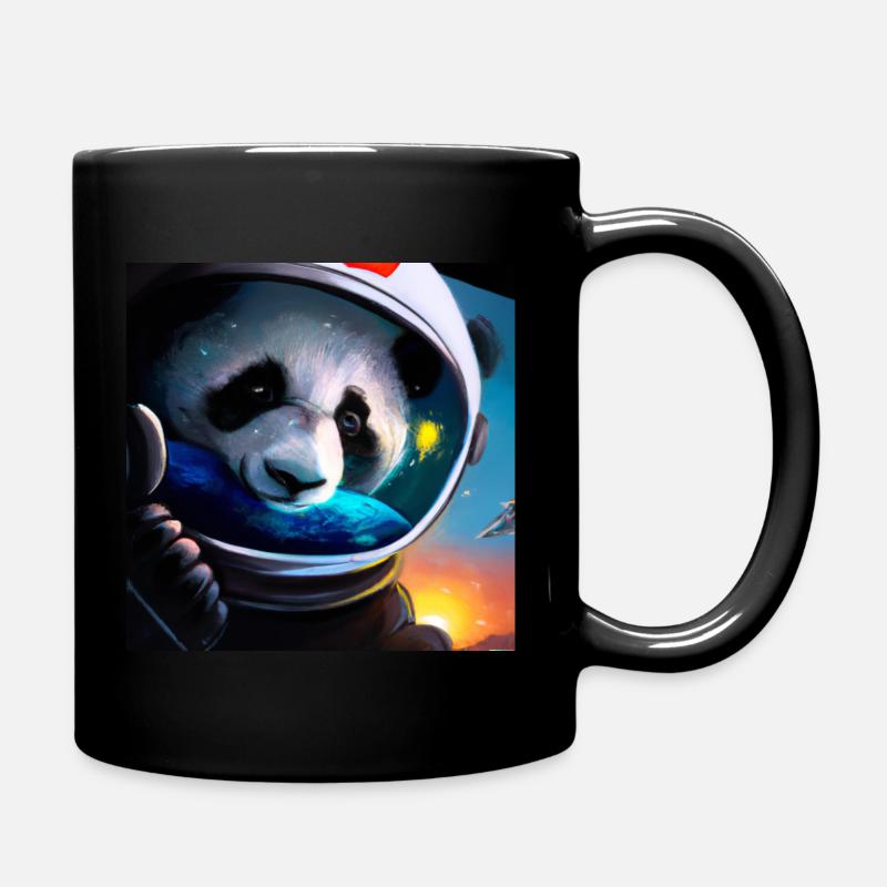 Panda Astronaut - Tasse einfarbig - Schwarz