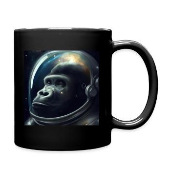 Gorilla Astronaut im Weltall - Tasse einfarbig - Schwarz - Rechts