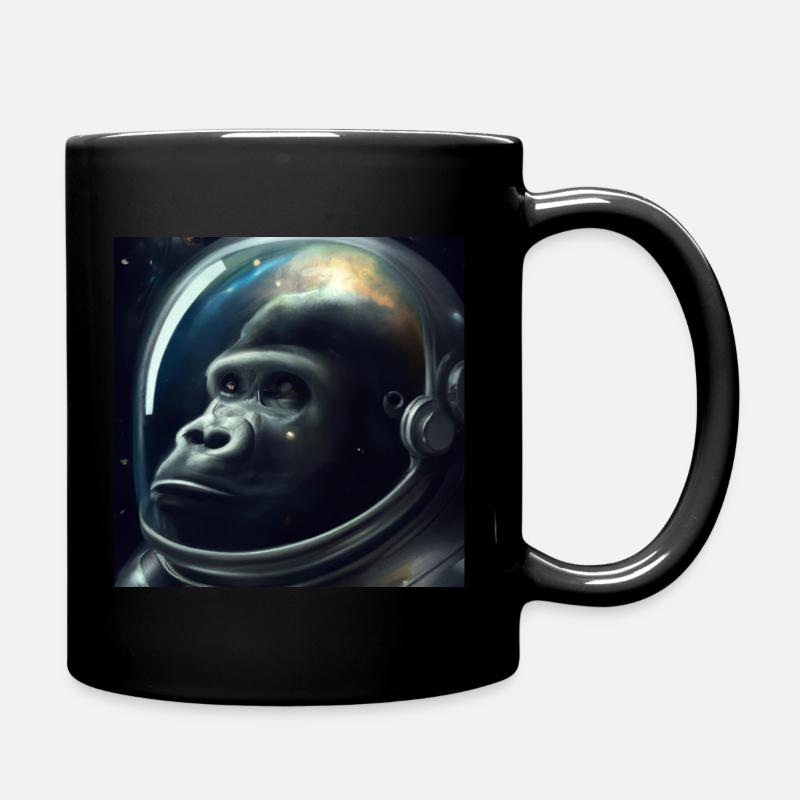 Gorilla Astronaut im Weltall - Tasse einfarbig - Schwarz