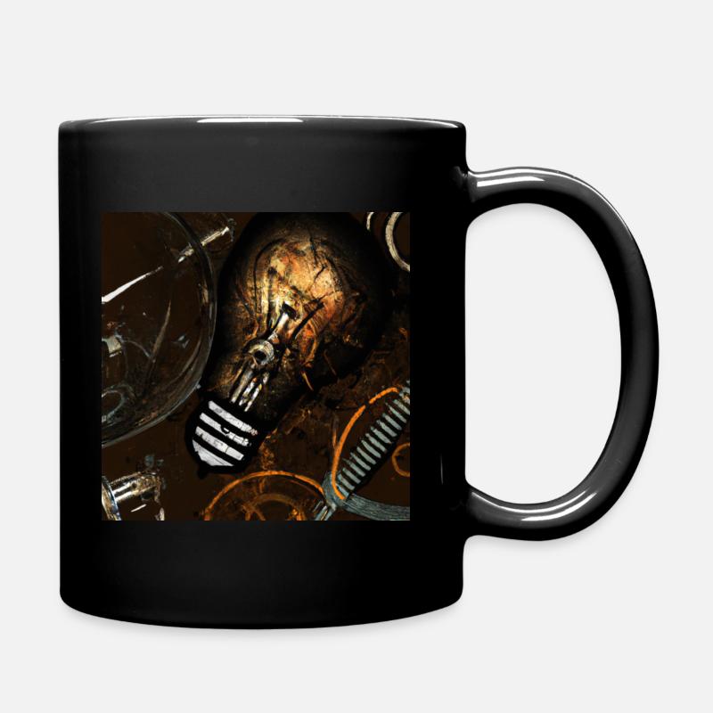 Steampunk Glühbirne abstrakt - Tasse einfarbig - Schwarz