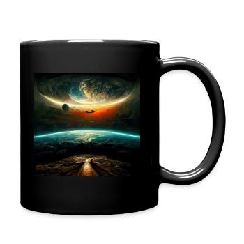 Earth in the middle of Universe - Tasse einfarbig - Schwarz - Rechts
